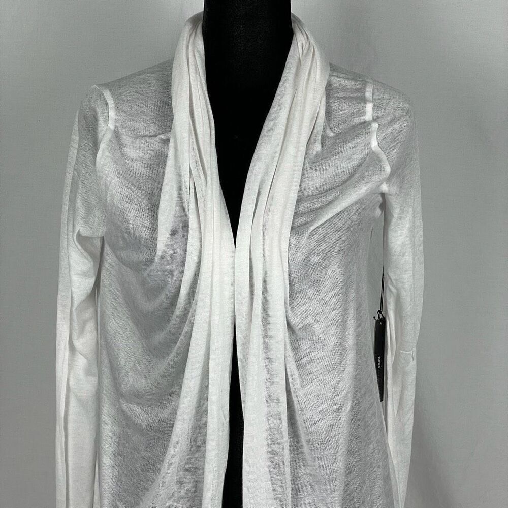 BCBGMaxAzria NWT White Gauzy Knit Open Front Cardigan - Women’s XS - Picture 4 of 6